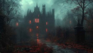 Halloween Wallpaper: Spooky Castle Wallpaper, Dark Fantasy, Gothic Architecture