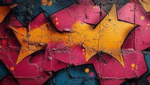 Star Graffiti Wallpaper, Urban Art Wallpaper, Colorful Wall Art