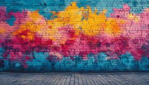 Colorful Brick Wall Wallpaper - Artistic Background 4K Resolution