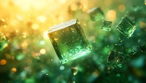 Green Crystal Cube Wallpaper for Desktop, Laptop in 4k