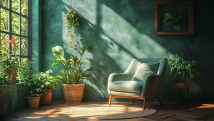 Indoor Plant Wallpaper: Aesthetic Room, Green Walls, Home Decor 4K
