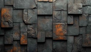 Rustic Stone Wallpaper: Dark Textured Rock Wall HD for Desktop