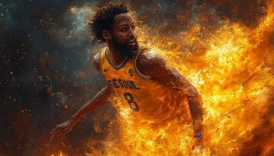 Basketball Player Wallpaper: Fiery Sport Art for Desktop & Mobile