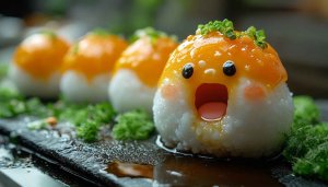 Cute Sushi Food Wallpaper, Culinary Art, Creative Food Design
