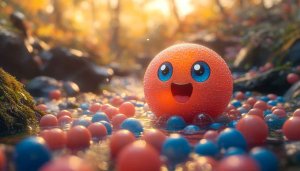 Cute Cartoon Character Wallpaper, Funny Smiling Face HD Background