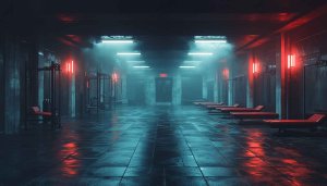 Gym Wallpaper: Dark Gym Interior, Fitness, Workout, 4K Wallpaper