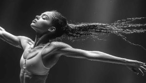 Fitness Woman Wallpaper, Athletic Body, Black and White, 4K