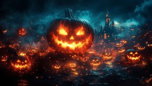 Halloween Pumpkin Wallpaper 4k, Scary Festival, Spooky Night Theme