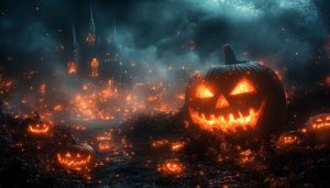 Spooky Halloween Pumpkin Wallpaper: Jack O Lanterns in 4K