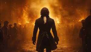 Revolutionary Fire Scene Wallpaper, Historical, Men, Burning Building Wallpaper