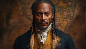 Historical Figure Wallpaper: Man in Colonial Attire Portrait