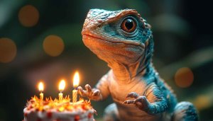 Birthday Dinosaur Wallpaper: Cute Reptile 4K Wallpaper for Desktop