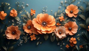 Orange Flower Wallpaper, Floral Art Background, Aesthetic Wallpaper