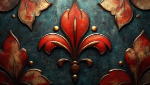 Fleur-de-lis Wallpaper, Antique Floral Pattern, Art Background