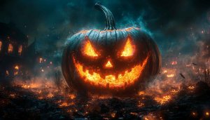 Halloween Pumpkin Wallpaper, Spooky Wallpaper, Festive Wallpaper, Scary Background