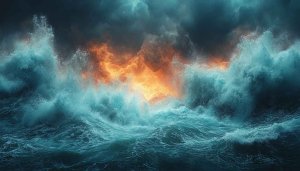 Ocean Wave Wallpaper: Stormy Sea, Blue Sea, Nature Background