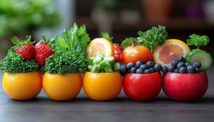 Healthy Food Wallpaper: Fruits and Vegetables Still Life, 4k