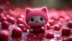 Pink Cute Cat Wallpaper, Kitten 4K Desktop Backgrounds