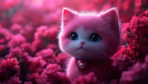 Pink Cat Wallpaper Cute Animal Wallpaper For Desktop & Mobile