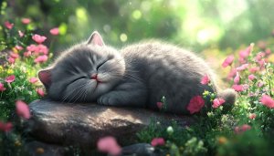 Cute Kitten Wallpaper: Sleeping Cat 4K Desktop Backgrounds