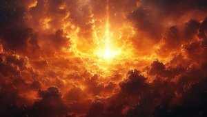 Fiery Sky Wallpaper: Epic Orange Cloudscape for Desktop & Mobile