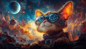 Astronaut Cat Wallpaper, Space Cat, Galaxy Backgrounds, 4k Wallpaper
