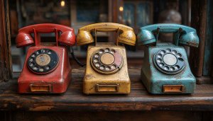 Vintage Telephone Wallpaper: Retro Phone, Desk Wallpaper, 4k Desktop