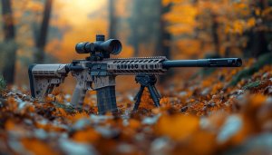 Rifle Wallpaper: Tactical Gun, Autumn Forest Scene, Sniper Wallpaper