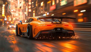 Orange Mercedes AMG GT Race Car Wallpaper For Desktop