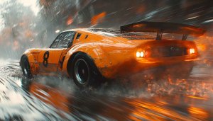 Orange Race Car Wallpaper | Racing Car | Car Wallpaper 4k