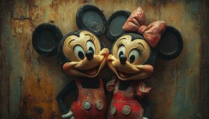 Mickey and Minnie Mouse Cartoon Character Wallpaper