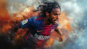 Football Player Wallpaper: FC Barcelona Soccer Art for Desktop and Laptop