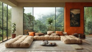 Nature View Living Room Wallpaper, Interior Design Wallpaper, Home Decor