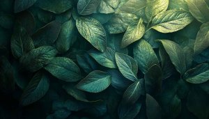 Dark Green Leaves Wallpaper - Aesthetic Nature Background for Desktop