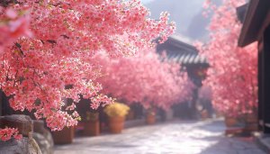 Cherry Blossom Wallpaper: Pink Flower, Spring Scenery, Aesthetic Bloom