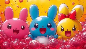 Kawaii Rabbit Wallpaper: Cute Bunny Illustration for Desktop Backgrounds