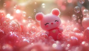 Pink Bear Wallpaper: Cute Kawaii Aesthetic for Desktop & Mobile