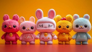 Cute Animal Plushie Wallpaper, Cartoon Wallpaper, Kawaii Wallpaper for Desktop