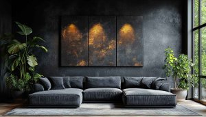 Modern Living Room Wallpaper, Dark Interior Design, Aesthetic Home