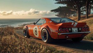 Orange Classic Car Wallpaper: Retro Automotive, Vehicle, 4K UHD