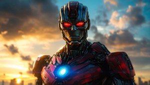 Cyborg Wallpaper, Futuristic Robot, AI wallpaper, 4k Wallpaper