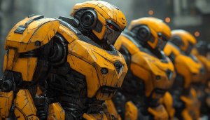 Yellow Robot Wallpaper - Sci-Fi Androids - 4K Desktop Background