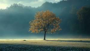 Dreamy Tree Landscape Wallpaper, Nature Background, Autumn Scene