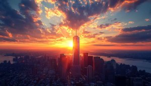 New York City Sunset Wallpaper, Skyscraper Wallpaper, Cityscape Wallpaper