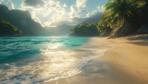 Tropical Beach Wallpaper: Island Paradise, Ocean Views, Palm Trees