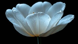 Elegant White Tulip Flower Wallpaper for Desktop Backgrounds in 4K