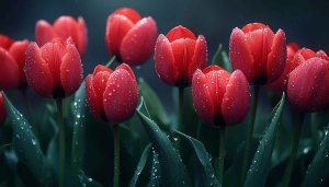 Red Tulip Wallpaper, Flower Wallpaper, Floral Wallpaper, 4K Wallpaper