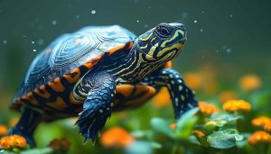 Turtle Wallpaper: Painted Turtle Close-Up, 4k Resolution Backgrounds