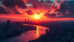 Stunning Cityscape Sunset Wallpaper | 4K Desktop Backgrounds
