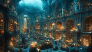 Library Wallpaper: Mystical Fantasy Bookshelf For Desktop, Laptop In 4k